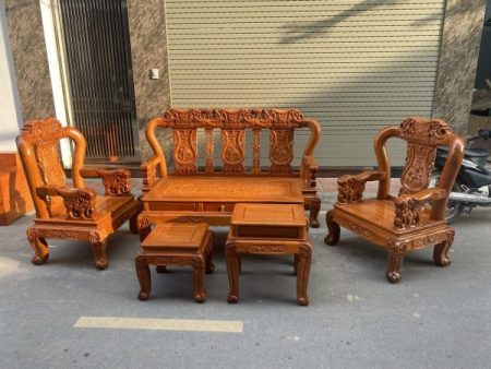 Bộ bàn ghế Minh Quốc voi cột 10 gỗ gõ